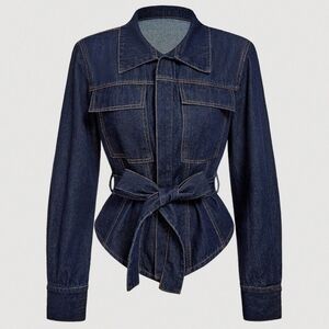 Women's Denim Jacket with Belt